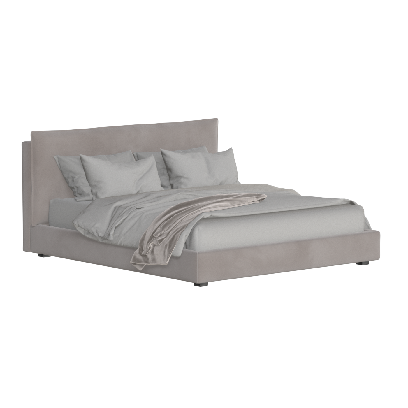 Thea Upholstered Double Bed with Clean Headboard
