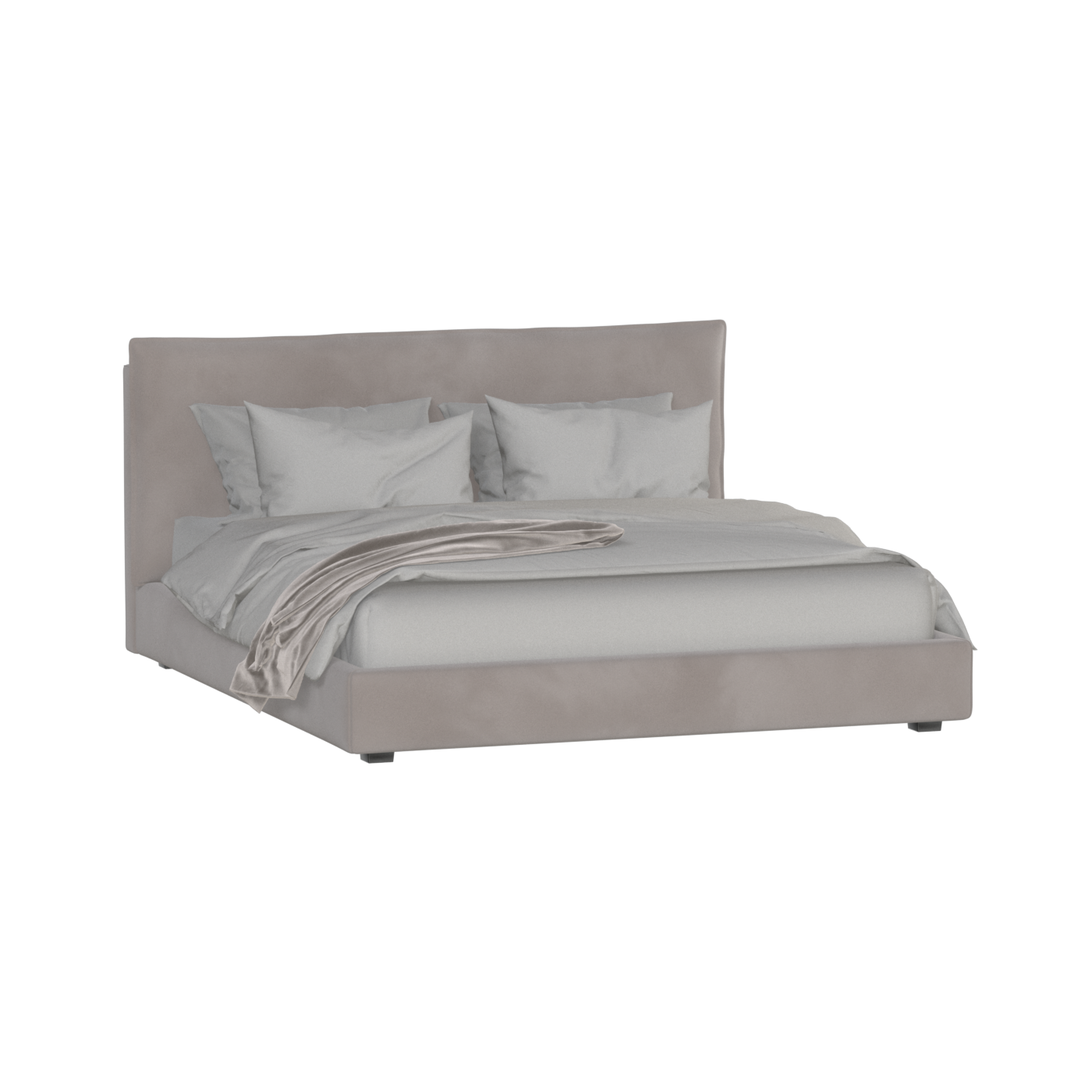 Thea Upholstered Double Bed with Clean Headboard