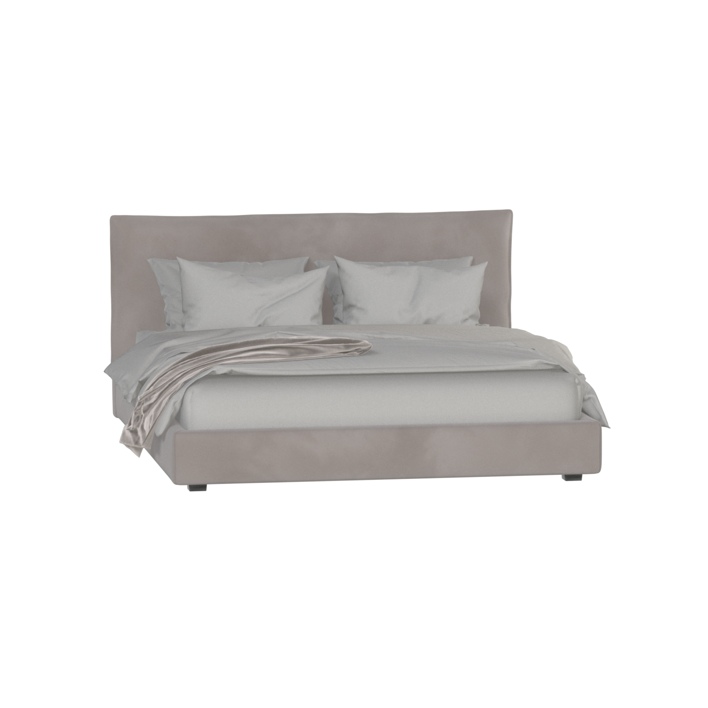Thea Upholstered Double Bed with Clean Headboard