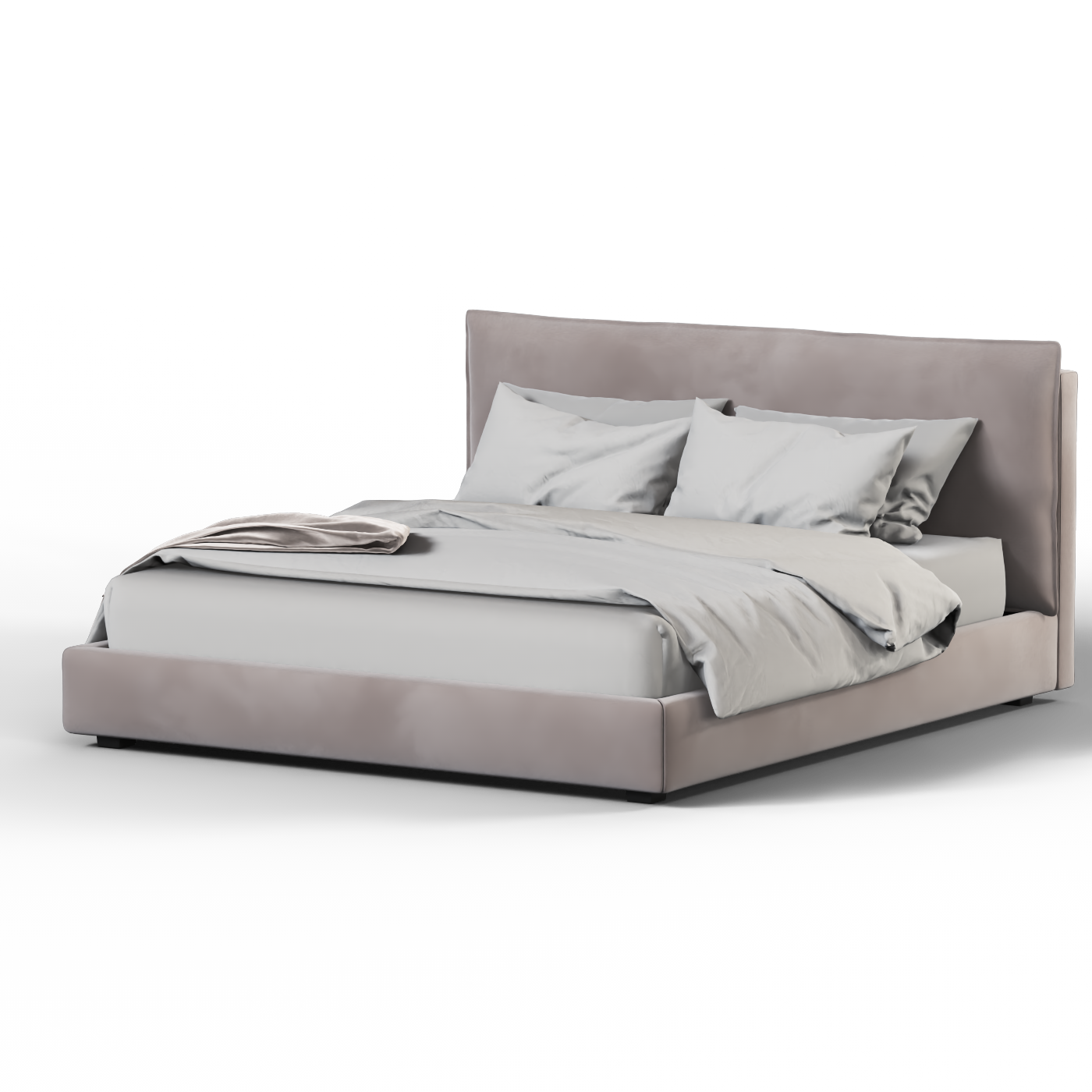Thea Upholstered Double Bed with Clean Headboard