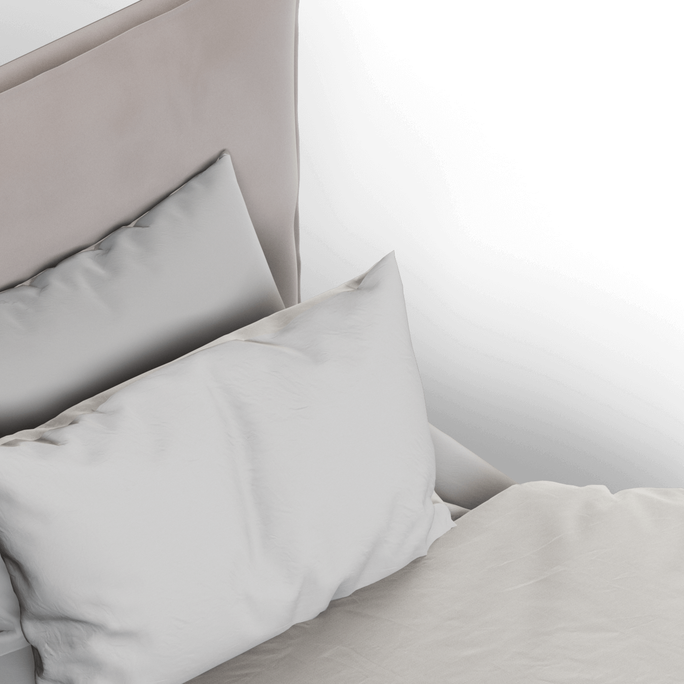 Thea Upholstered Double Bed with Clean Headboard