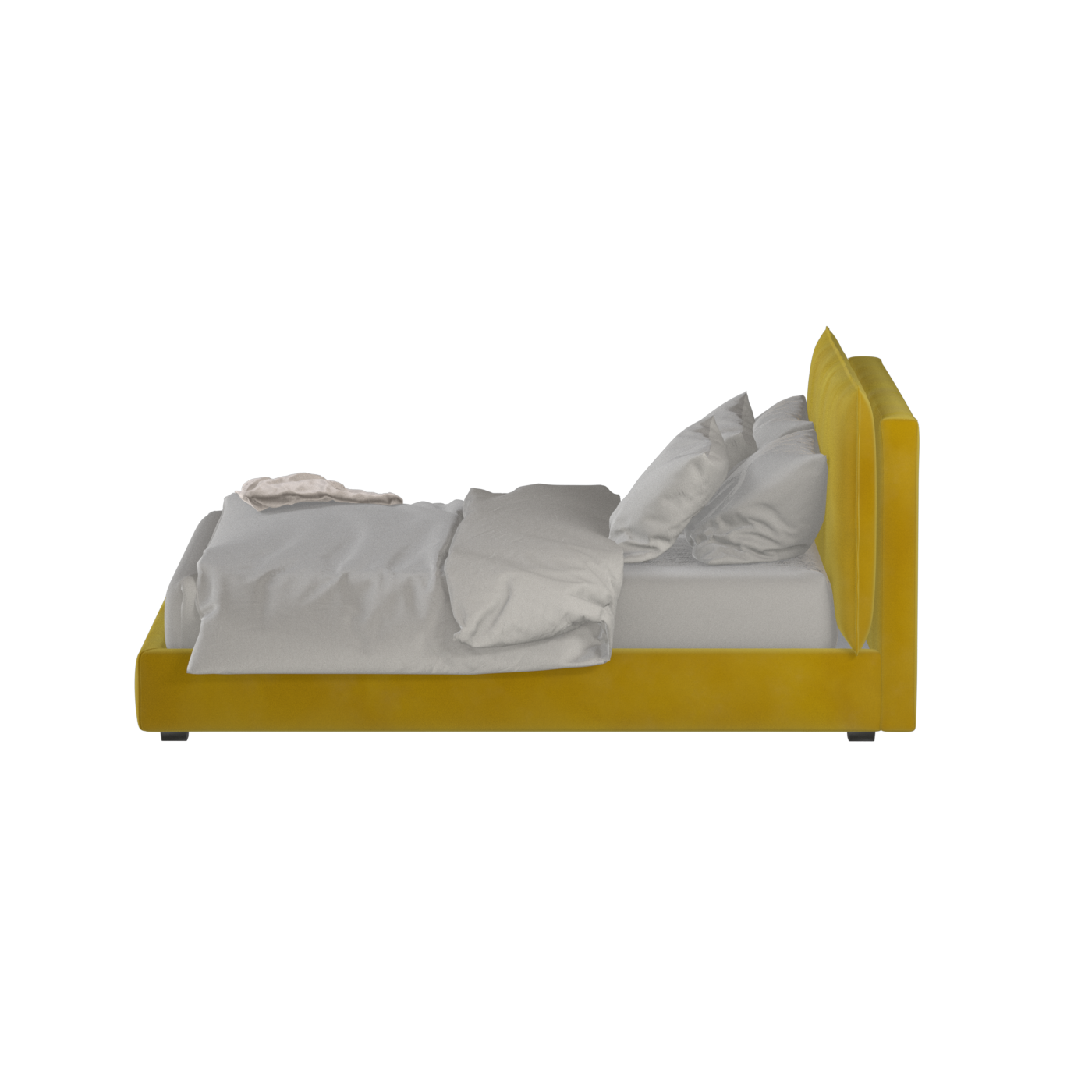 Lit double rembourré Thea avec tête de lit épurée