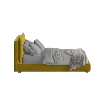 Lit double rembourré Thea avec tête de lit épurée