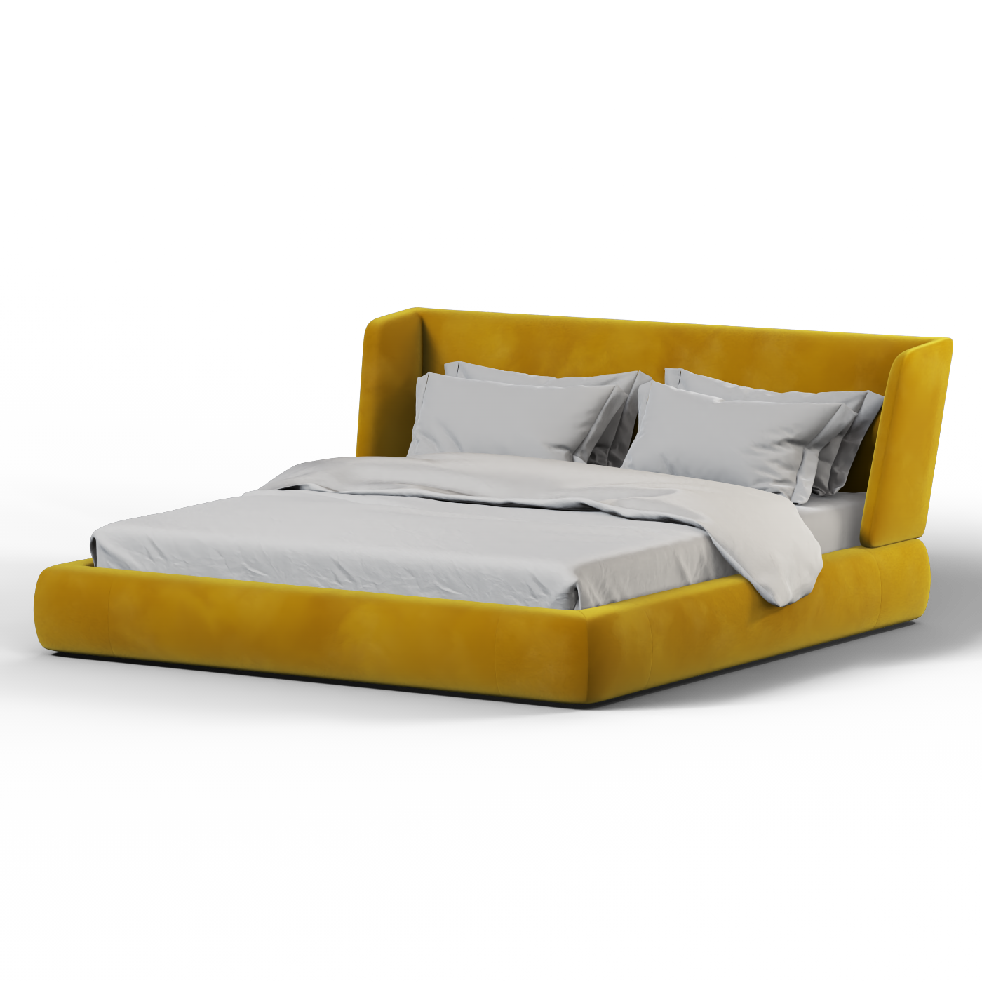 Valentina bed in Boucle Velvet Fabric